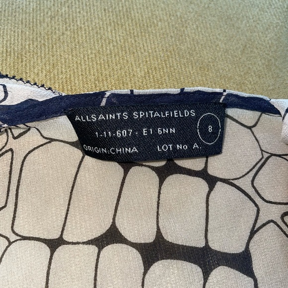 Allsaints silk wrap dress size 8 - Picture 8 of 9
